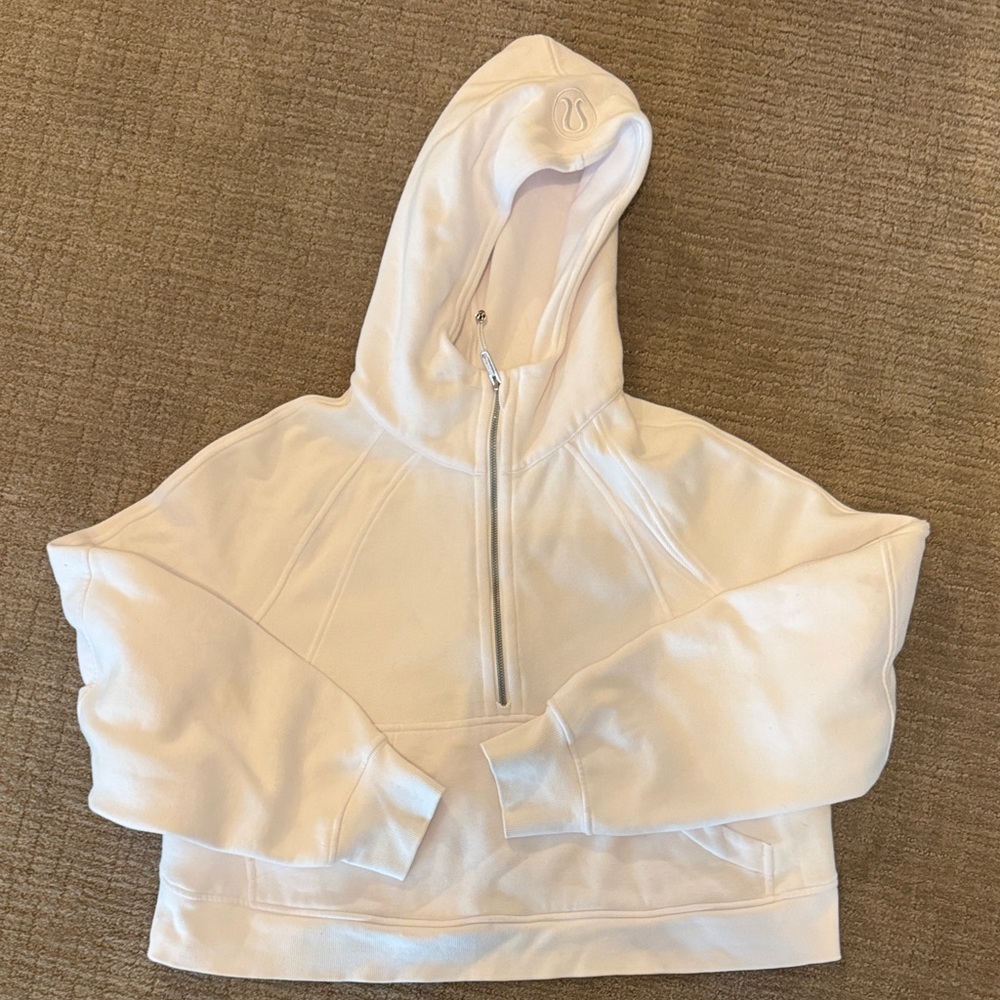 Lululemon Scuba White Hoodie with Front Zipper